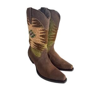 Matisse Suede & Tapestry Cowboy Western Boots  Size 11